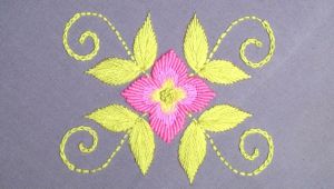 Embroidery Wonderful Pink Flower