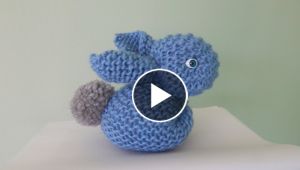 How to knitted rabbit knitting from a square